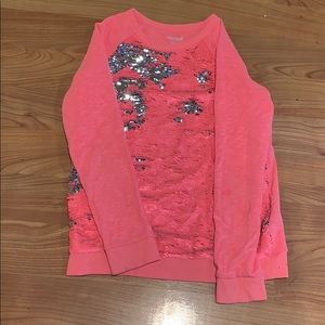 Super cute Cat and Jack Pink flip Gem sweatshirt